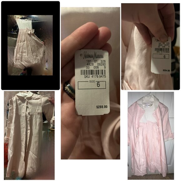Neiman Marcus Helena Dress with Coat Size 6 Pink & White